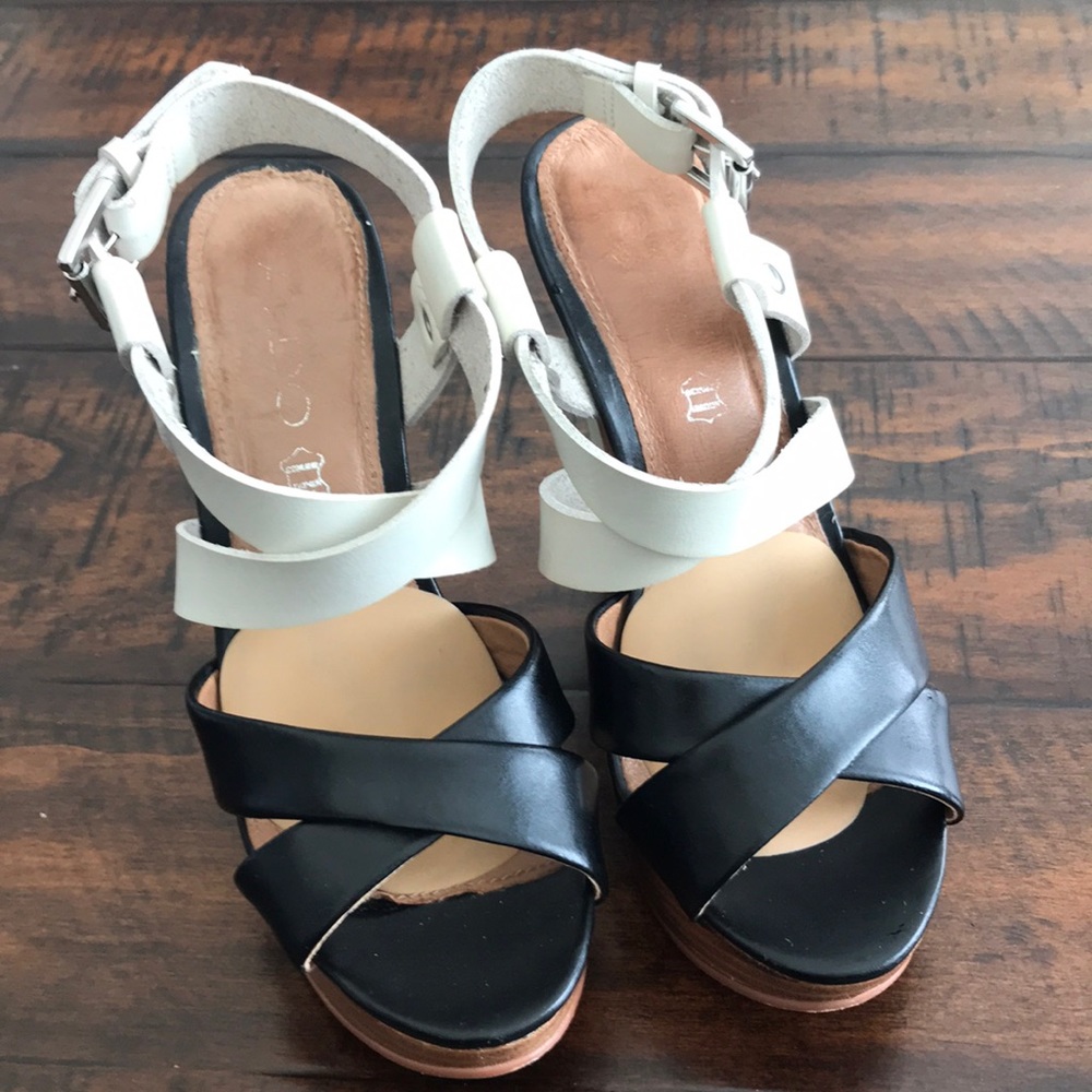 Aldo Black and White Wedges